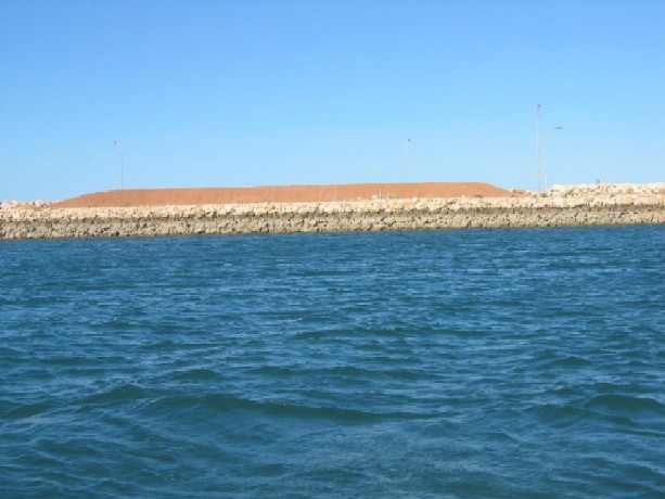 View of new EGFC mound for Club House in Exmouth Marina 1